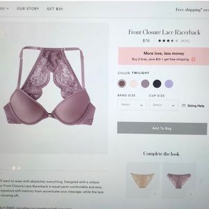 ThirdLove front closure lace razor back bra